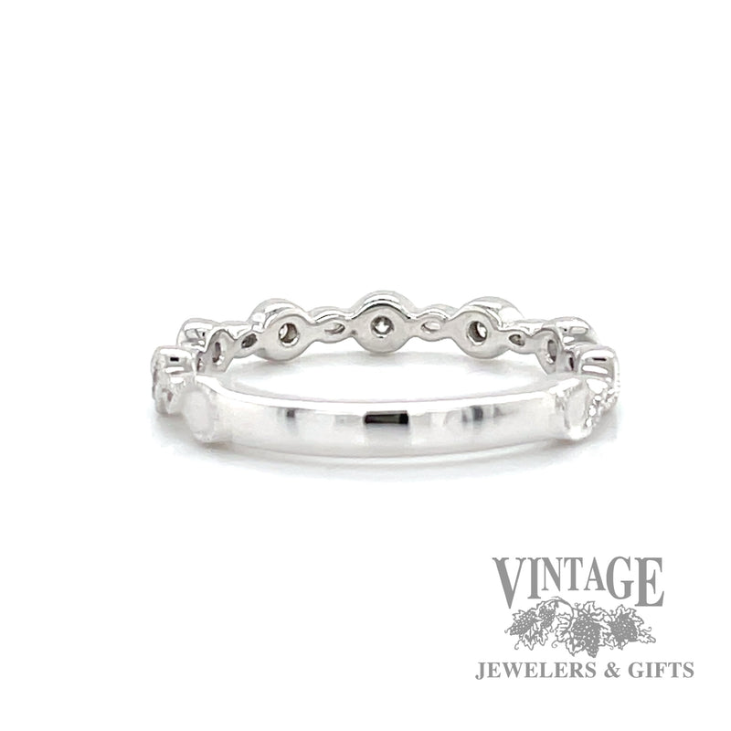 Vintage inspired infinity 14k white gold Natural Diamond twist ring back