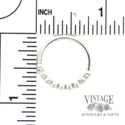 Milgrain Bezel Set 14k white gold Natural Diamond Ring scale