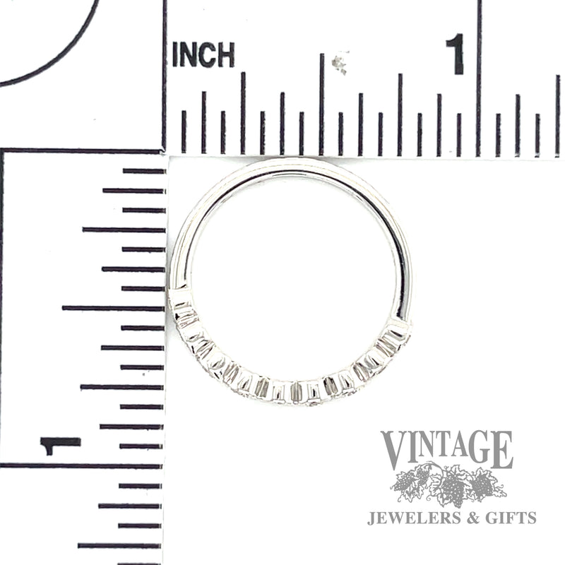 Milgrain Bezel Set 14k white gold Natural Diamond Ring scale