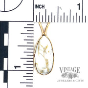 Oval Cabochon Gold Quartz 12k gold pendant scale
