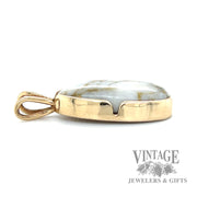 Oval Cabochon Gold Quartz 12k gold pendant