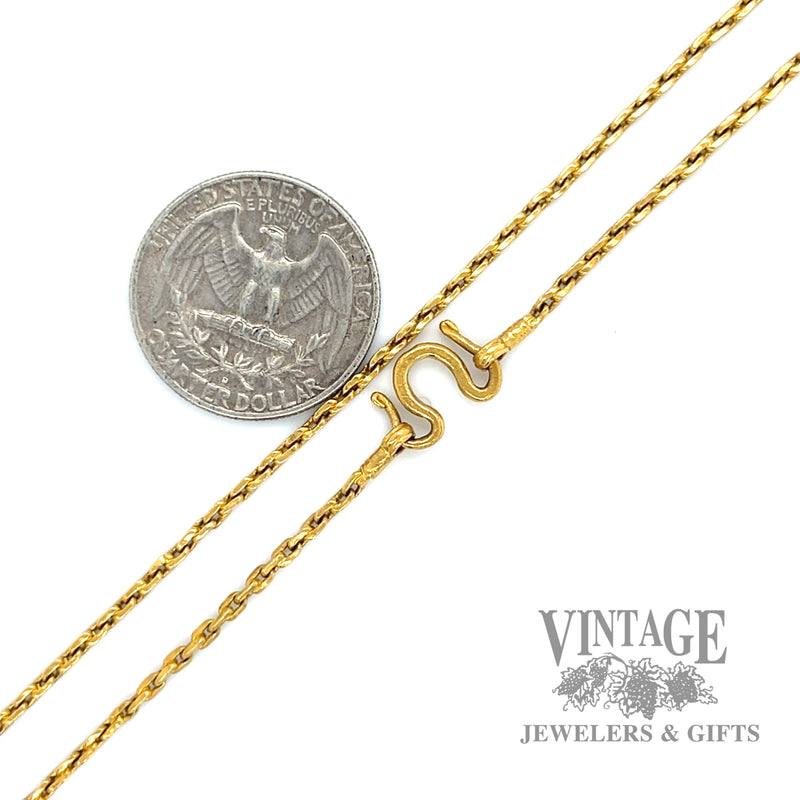 22" Cable Link 24kt gold Chain 3mm scale
