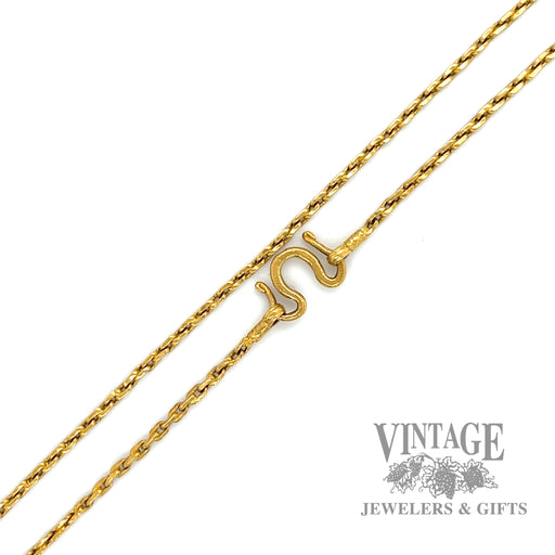 22" Cable Link 24kt gold Chain 3mm clasp