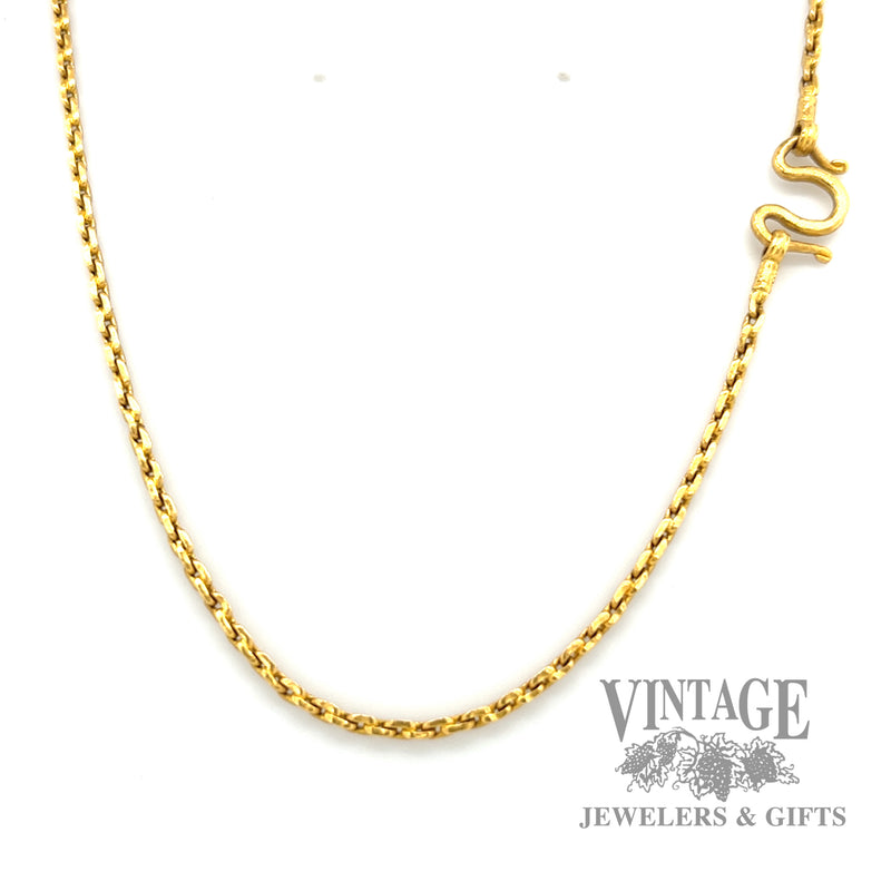 22" Cable Link 24kt gold Chain 3mm