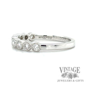 Milgrain Bezel Set 14k white gold Natural Diamond Ring left