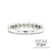 Milgrain Bezel Set 14k white gold Natural Diamond Ring back