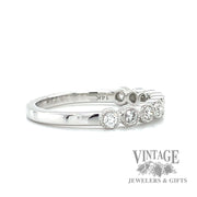 Milgrain Bezel Set 14k white gold Natural Diamond Ring right