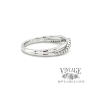 Curved 18k white gold diamond ring band .25 CTW. right