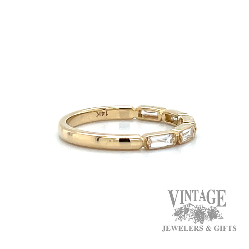 Baguette Cut Natural Diamond 14k Gold Ring Band right