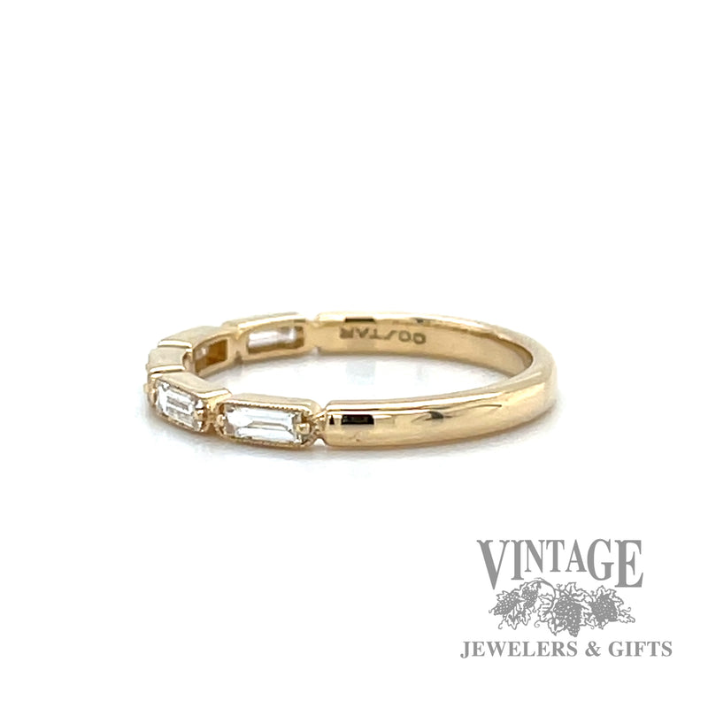 Baguette Cut Natural Diamond 14k Gold Ring Band