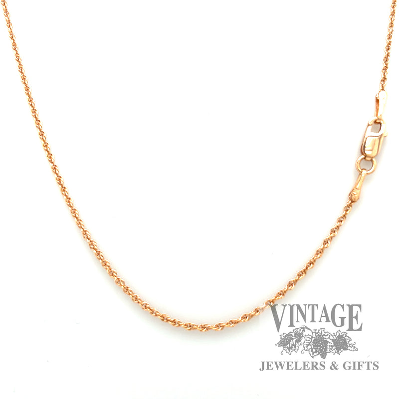 18" Twisted Curb Link 14k Rose Gold Necklace