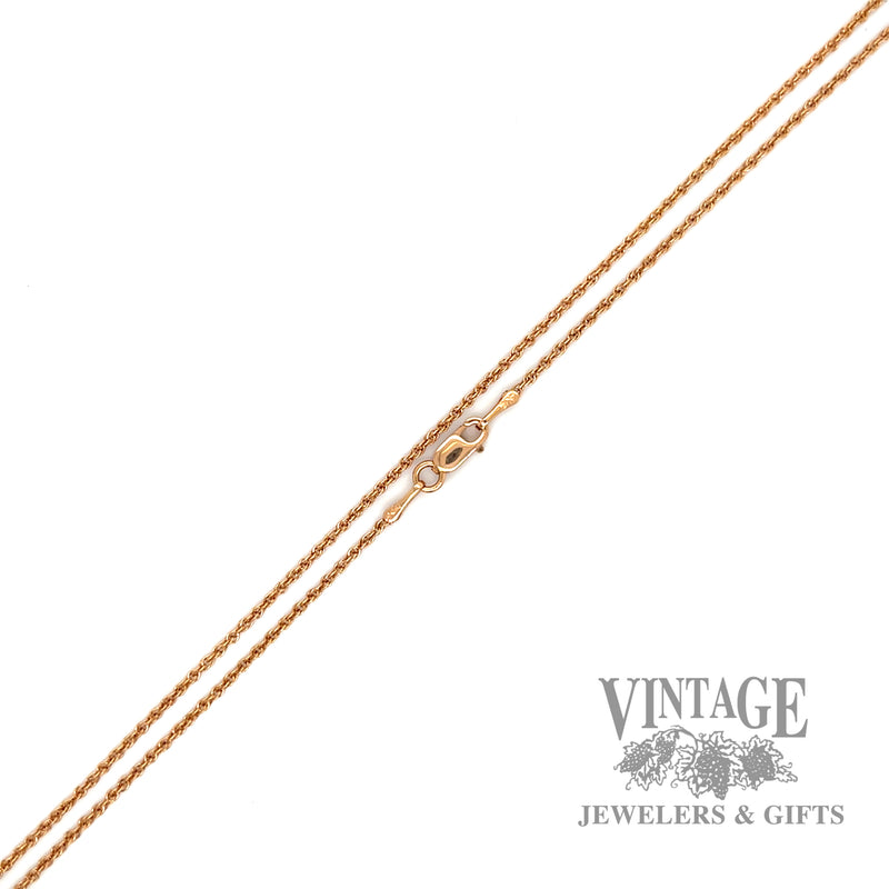 18" Twisted Curb Link 14k Rose Gold Necklace scale