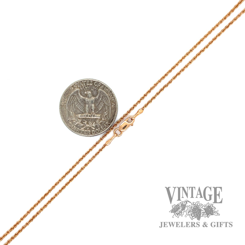 18" Twisted Curb Link 14k Rose Gold Necklace scale