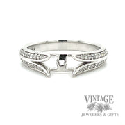 semi mount natural diamond accented 14k white gold ring