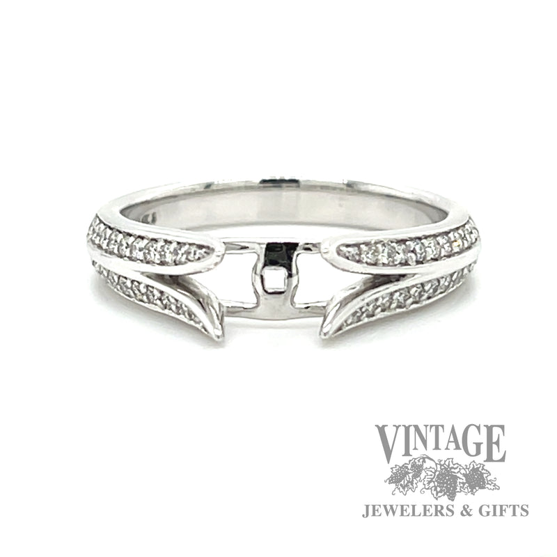 semi mount natural diamond accented 14k white gold ring