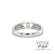 semi mount natural diamond accented 14k white gold ring  back