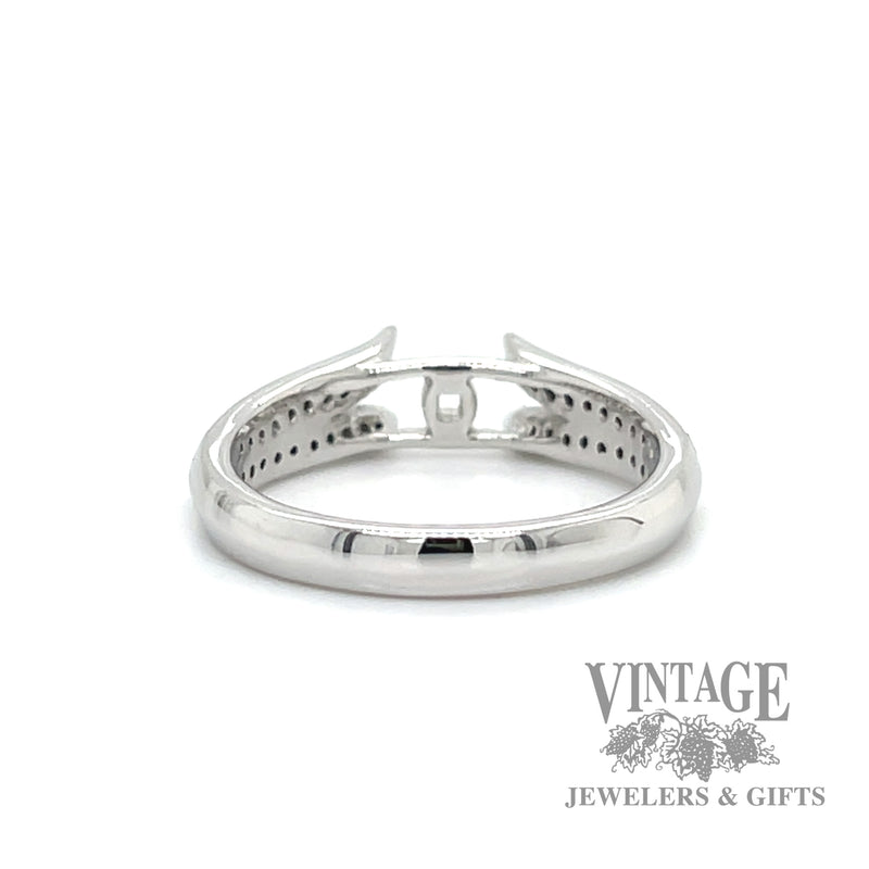 semi mount natural diamond accented 14k white gold ring  back
