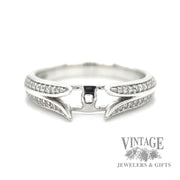 semi mount natural diamond accented 14k white gold ring Macro