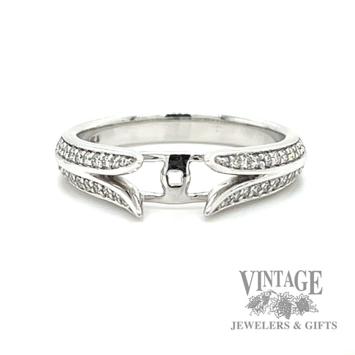 semi mount natural diamond accented 14k white gold ring