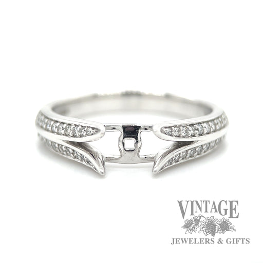 semi mount natural diamond accented 14k white gold ring Macro