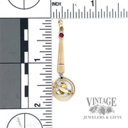 Antique 10k gold, ruby pearl and dove lavalier pendant scale