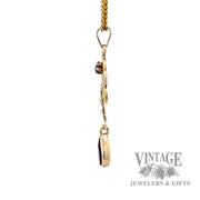 Antique 10k gold amethyst and pearl lavalier pendant side