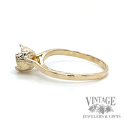 Flower shaped blue sapphire 10k gold ring left