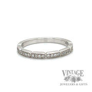 Segmented Natural Diamond Stackable 14k white gold band