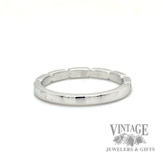 Segmented Natural Diamond Stackable 14k white gold band back