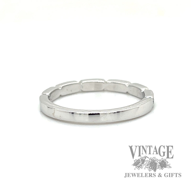 Segmented Natural Diamond Stackable 14k white gold band back