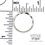 Segmented Natural Diamond Stackable 14k white gold band scale