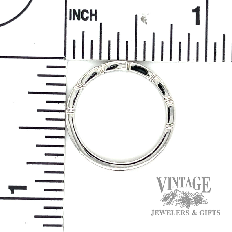 Segmented Natural Diamond Stackable 14k white gold band scale