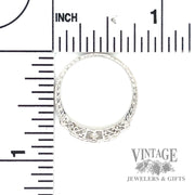 Engraved 18k white gold ring scale