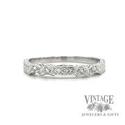 Engraved 18k white gold ring 