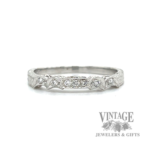 Engraved 18k white gold ring 
