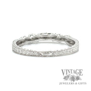 Engraved 18k white gold ring back