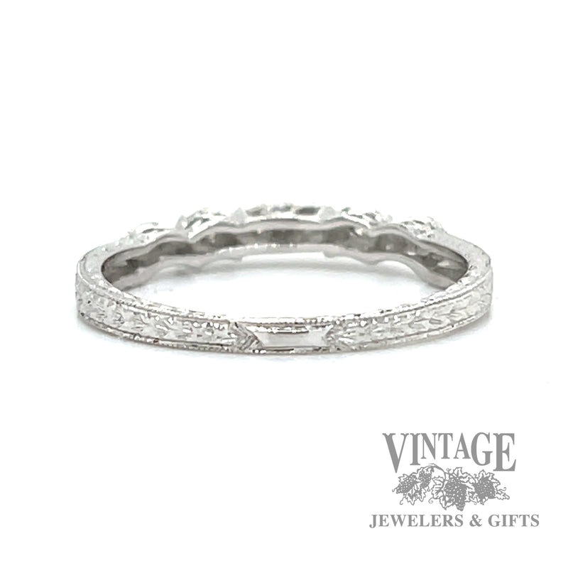 Engraved 18k white gold ring back