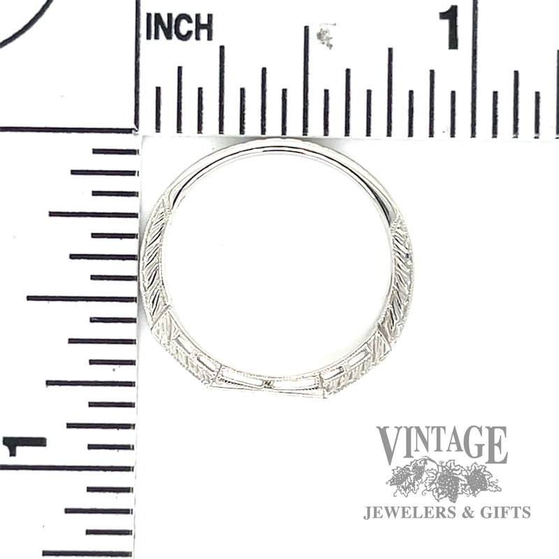 Platform Style Stackable Natural Diamond 14k white Gold Ring