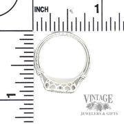 Chevron Style Stackable Natural Diamond 14k White Gold Ring scale