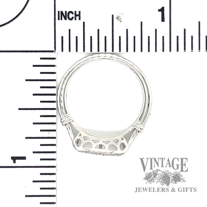 Chevron Style Stackable Natural Diamond 14k White Gold Ring scale