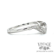 Chevron Style Stackable Natural Diamond 14k White Gold Ring right