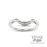 Chevron Style Stackable Natural Diamond 14k White Gold Ring back