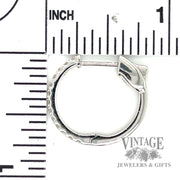 Huggie style natural diamond 14k white gold earrings .5ct scale