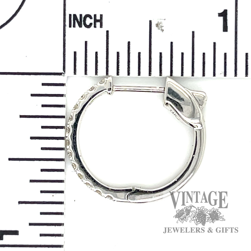 Huggie style natural diamond 14k white gold earrings .5ct scale