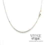 18" Cable link 14k white gold necklace 1mm