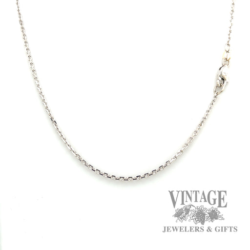 18" Cable link 14k white gold necklace 1mm