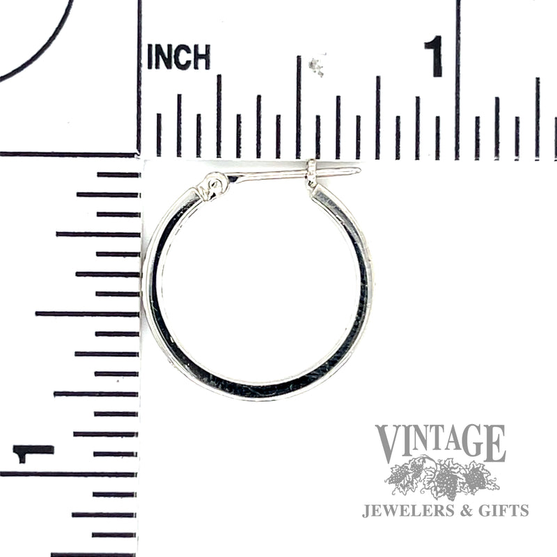 19mm Hoop 14k white gold diamond earrings