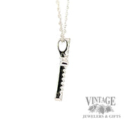 18" twisted cable link natural diamond necklace with cross shaped 14k white gold pendant .2ctw right