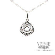 18" twisted curb link tanzanite 14k white gold pendant back