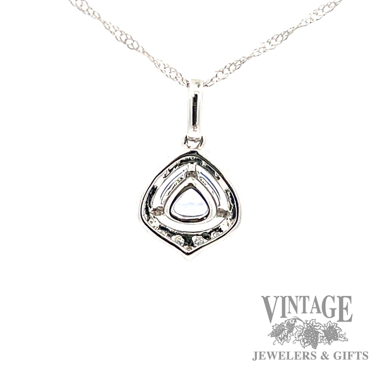 18" twisted curb link tanzanite 14k white gold pendant back